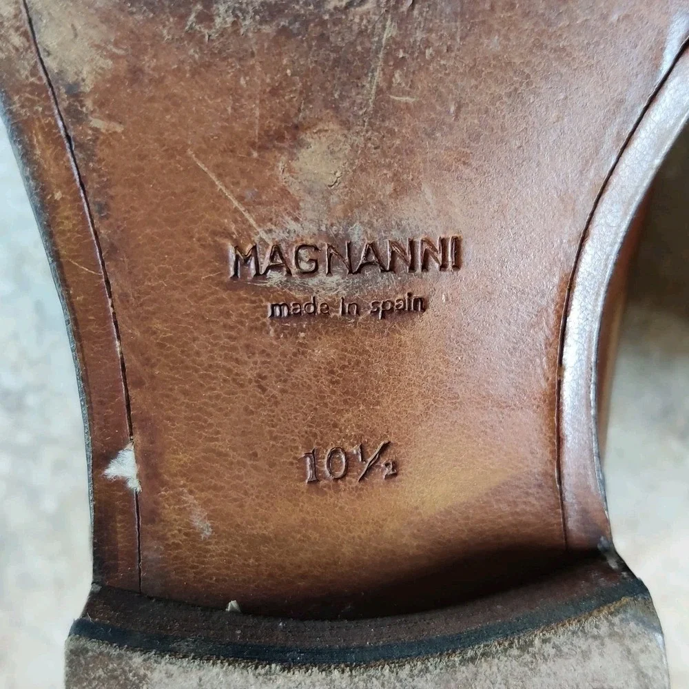 Magnanni Marco II Oxfords Men's 10.5 M Brown Leather Monk Strap *Excellent Shape